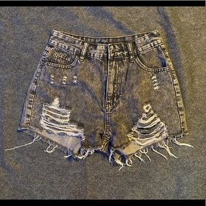 Black-Wash Jean Shorts